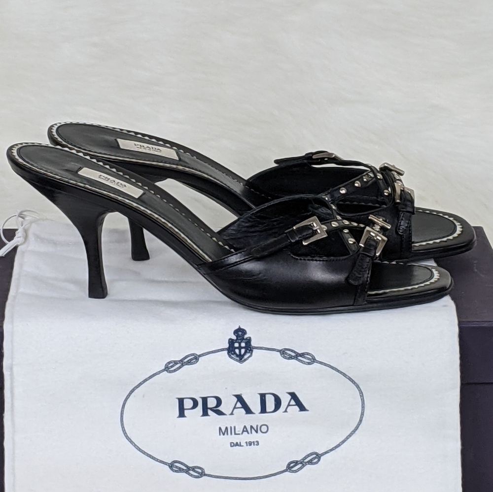 NIB Prada Calzature Donna kitten heels 37.5/7.5